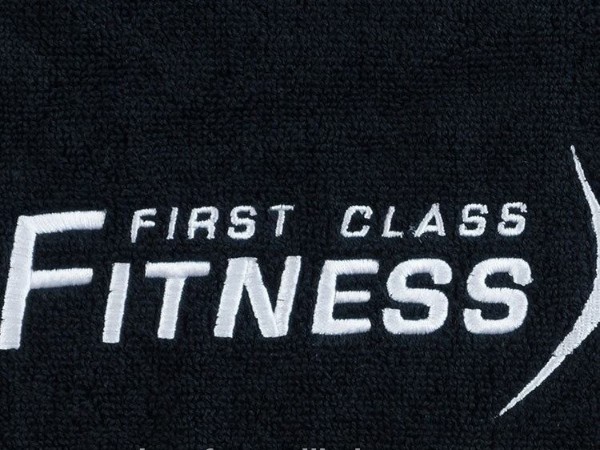 100% cotton custom-made gym/sports/fitness towels with embroidered logos