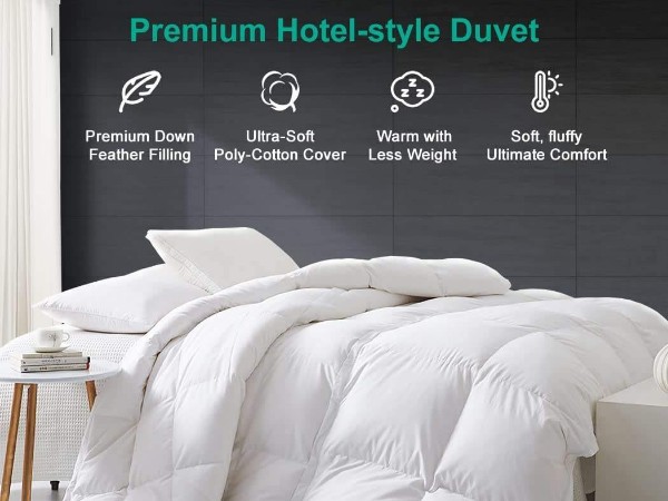 A large duck feather core quilt in a 5-star hotel